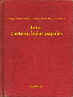 cover image of Inter Caetera, bulas papales